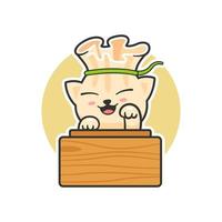 Adorable Asian food dumpling cat character vector