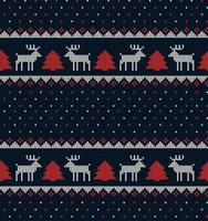 Knitted Christmas and New Year pattern in cow. Wool Knitting Sweater Design. Wallpaper wrapping paper textile print. vector
