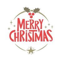 Merry Christmas lettering message banner. Creative typography for Holiday Greeting card or poster. vector