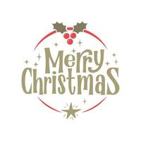 Merry Christmas lettering message banner. Creative typography for Holiday Greeting card or poster. vector