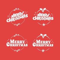 Merry christmas lettering design. Xmas holidays decoration badge. vector