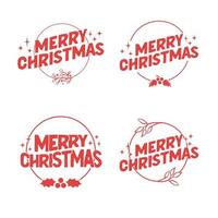 Merry christmas lettering design. Xmas holidays decoration badge. vector