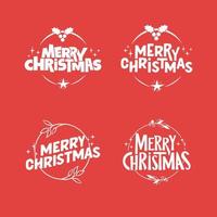 Merry christmas lettering design. Xmas holidays decoration badge. vector