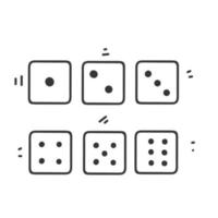vector de ilustración de dados de juego de garabato dibujado a mano