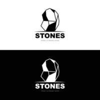 logotipo de piedra, piedra vectorial moderna con estilo de línea geométrica, diseño para decoración estética, producto moderno de marca, icono simple línea de geometría estética abstracta vector