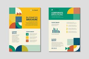 plantilla de diseño de folleto comercial geométrico colorido vector