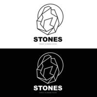 Stone Logo, Vector Stone Modern With Geometry Line Style, Design For Aesthetic Decoration, Brand Modern Product, Simple Icon Abstract Aesthetic Geometry Line