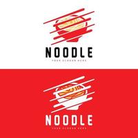 Noodle Logo, Ramen Vector, Chinese Food, Fast Food Restaurant Brand Design, Product Brand, Cafe, Company Logo vector