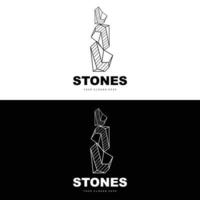 Stone Logo, Vector Stone Modern With Geometry Line Style, Design For Aesthetic Decoration, Brand Modern Product, Simple Icon Abstract Aesthetic Geometry Line