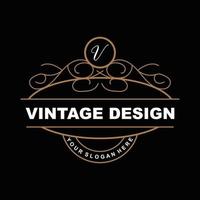 diseño retro vintage, logotipo de adorno vectorial minimalista de lujo, con estilo mandala y batik, ilustración de marca de producto, invitación, banner, moda vector