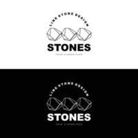 Stone Logo, Vector Stone Modern With Geometry Line Style, Design For Aesthetic Decoration, Brand Modern Product, Simple Icon Abstract Aesthetic Geometry Line