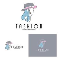 Women's Hat Logo Design Illustration Fashion beauty accessories, and product brand care vector