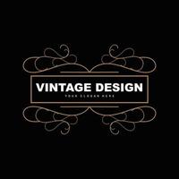 diseño retro vintage, logotipo de adorno vectorial minimalista de lujo, con estilo mandala y batik, ilustración de marca de producto, invitación, banner, moda vector