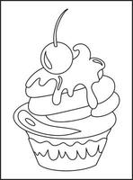 cupcakes para colorear vector