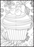 cupcakes para colorear vector