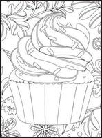 cupcakes para colorear vector