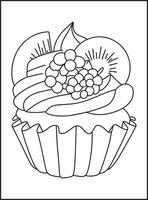 cupcakes para colorear vector