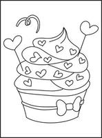 cupcakes para colorear vector