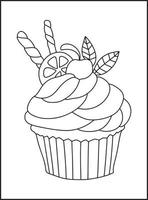 cupcakes para colorear vector