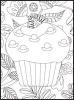 cupcakes para colorear vector