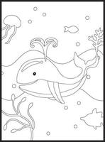 Ocean Animals Coloring Pages vector