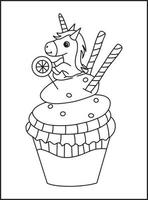 cupcakes para colorear vector