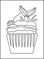 cupcakes para colorear vector