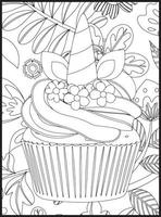 cupcakes para colorear vector