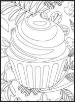 cupcakes para colorear vector