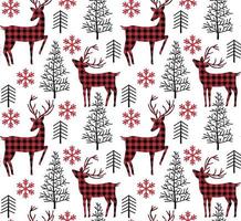 Christmas and New Year pattern at Buffalo Plaid. Festive background for design and print vector