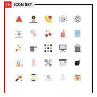 Flat Color Pack of 25 Universal Symbols of data drawing commerce development blueprint Editable Vector Design Elements