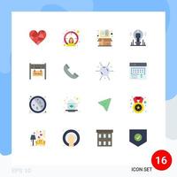 16 Flat Color concept for Websites Mobile and Apps person idea goal bulb item Editable Pack of Creative Vector Design Elements