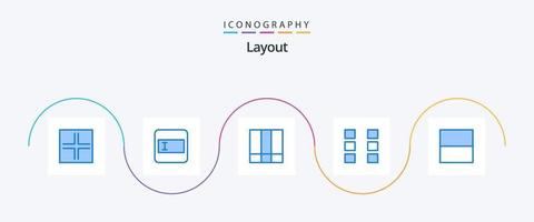 Layout Blue 5 Icon Pack Including layout. grid. grid layout. wireframe. ui vector