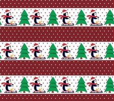 Knitted Christmas and New Year pattern. Wool Knitting Sweater Design. Wallpaper wrapping paper textile print. vector