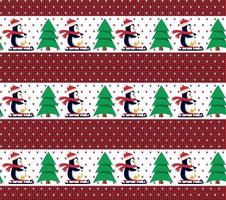 Knitted Christmas and New Year pattern. Wool Knitting Sweater Design. Wallpaper wrapping paper textile print. vector