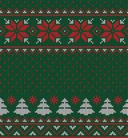 Knitted Christmas and New Year pattern in cow. Wool Knitting Sweater Design. Wallpaper wrapping paper textile print. vector