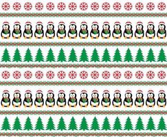 Merry Christmas seamless pattern with penguins,in vector. vector