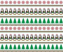 Merry Christmas seamless pattern with penguins,in vector. vector