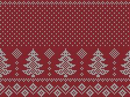 Knitted Christmas and New Year pattern in cow. Wool Knitting Sweater Design. Wallpaper wrapping paper textile print. vector