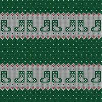 Knitted Christmas and New Year pattern vector