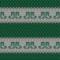 Knitted Christmas and New Year pattern vector