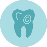 icono de vector de caries