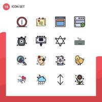 Set of 16 Modern UI Icons Symbols Signs for chrono delete love database web Editable Creative Vector Design Elements