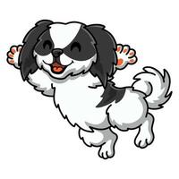 Cute japanese chin dog cartoon posing vector