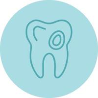 icono de vector de caries