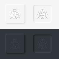 Virus, bug icon - Vector. Artificial intelligence neumorphic style vector icon set