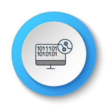 Round button for web icon. gps, smart, location. Button banner round, badge interface for application illustration on white background vector