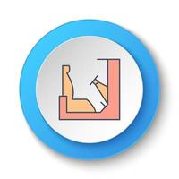 Round button for web icon. Seat, racing game, controller. Button banner round, badge interface for application illustration on white background vector