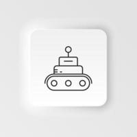 Robot, tech, car icon - Vector. Artificial intelligence neumorphic style vector icon on white background