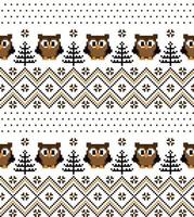 New Year's Christmas pattern pixel with owls vector illustration